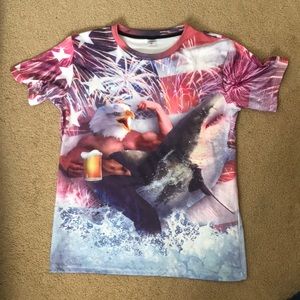 VERY stretchy shirt, lots of colors and perfect for 4th of July